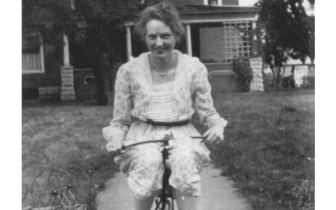 Maud on bicycle ca 1920