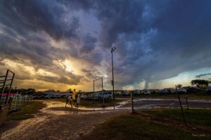 cowboy on horseback after the storm